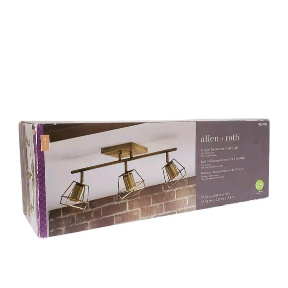 Allen Roth 21.85 Inch 3-Light Dimmable Intergrated LED Track Light Soft Gold New - Picture 1 of 2